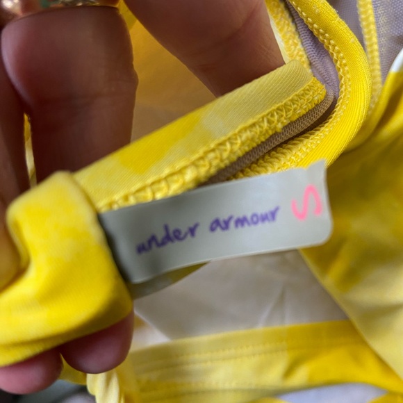 Under Armour Halter-Style Tankini Top Netting Trim Signature Bikini Bottoms 👙 - Picture 5 of 7